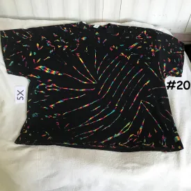 5X Midnight Crystal Rainbows Pleats & Scrunches Tie-Dye  tee #20