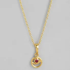 92.5 Silver Red Spiral Necklace