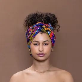 African Multicolor disks headwrap