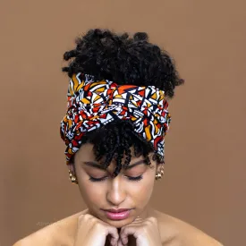 African Red / Orange Bogolan / Mud headwrap