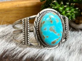 Augustine Largo Genuine Kingman Stone Turquoise Cuff Bracelet ALTC02