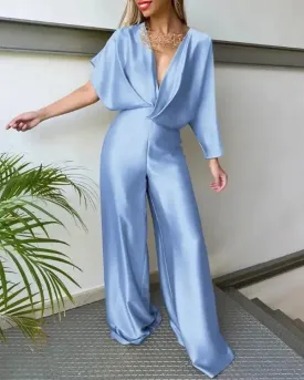 Batwing Sleeve Loose Wide Legs Jumpsuits - ProLyf Styles