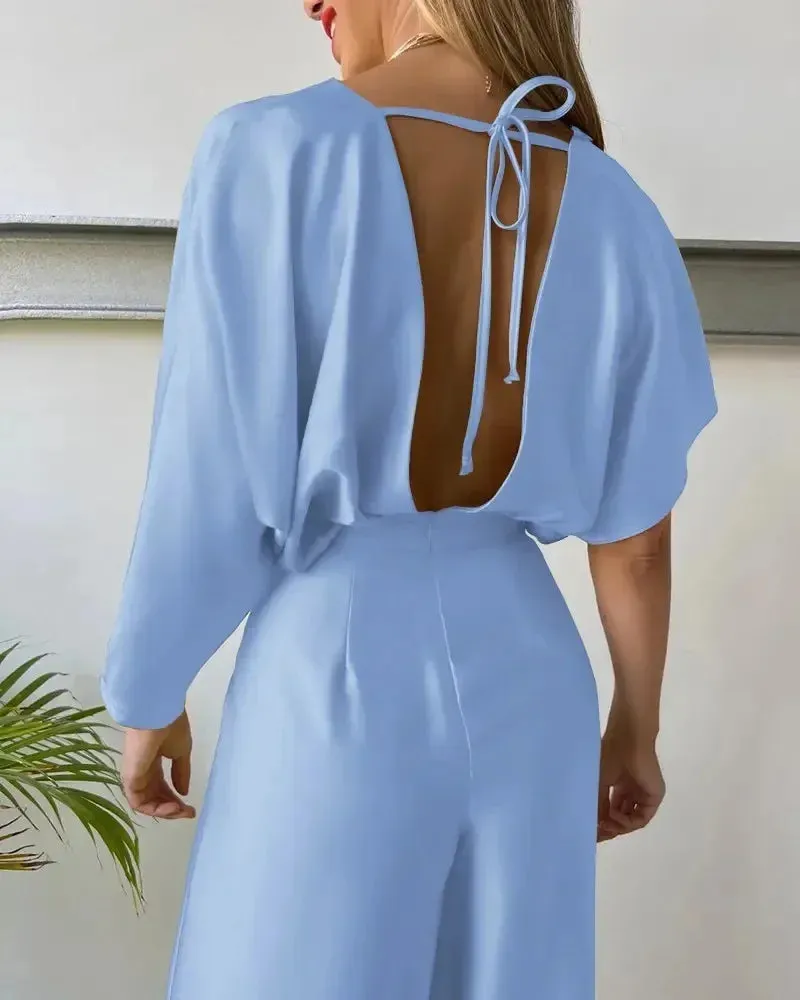 Batwing Sleeve Loose Wide Legs Jumpsuits - ProLyf Styles