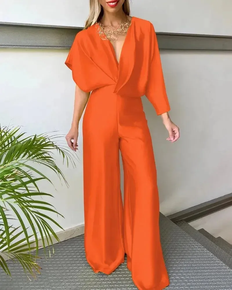 Batwing Sleeve Loose Wide Legs Jumpsuits - ProLyf Styles