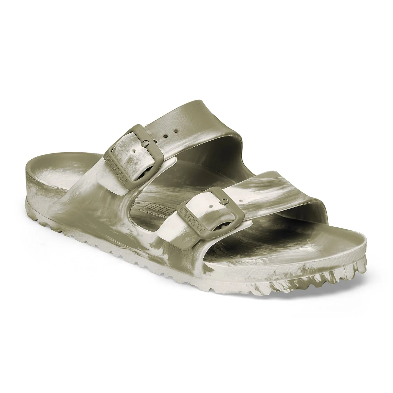 Birkenstock Arizona EVA Narrow Slide Sandal (Women) - Multi Khaki/Eggshell