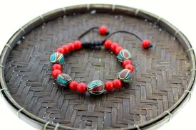 Bright and Bold Red Tibetan Bracelet