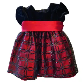 Cinderella Red Black Infant Party Holiday Dress Size 12 Months EUC