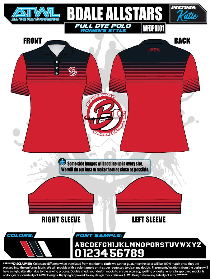 Copy of Bloomingdale All Stars Womens Coaches Polo