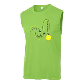 Dink Dink Smash | Clearance Men’s Sleeveless Pickleball Shirt | 100% Polyester