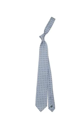 Drake's Blue with Navy Dots Silk Tie