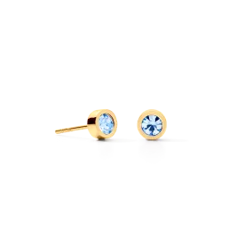 Earrings Sparkling Dot gold light blue