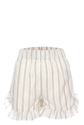 Egret Light Stripe Cotton Shorts