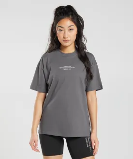 Gymshark Activated Graphic Oversized T-Shirt - Silhouette Grey