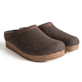 Haflinger GZL Brown Wool Clogs - Comfortable and Cozy Indoor Footwear