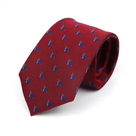 Ocala Snails Polyester Tie, Red / Navy / Light Blue