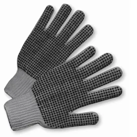 PIP Medium Weight Seamless Knit Cotton/Polyester Glove with PVC Dotted Grip - Double-Sided