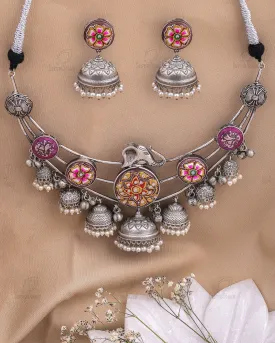 Poorna Meenakari Choker Set