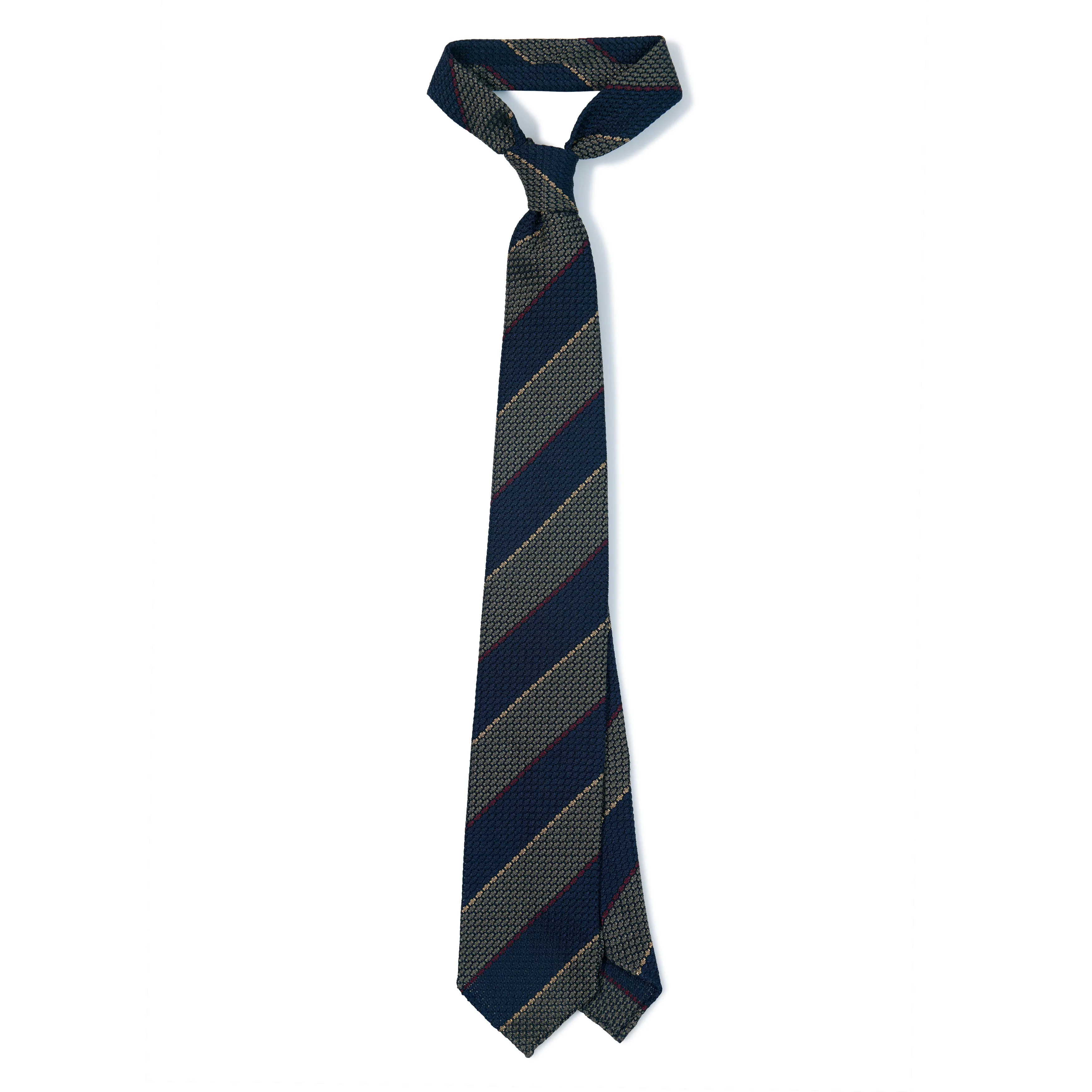 Silk Grenadine Tick Stripe Hand-rolled Tie