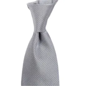 Elegant Sovereign Grade Micro Dot Silk Tie in Silver